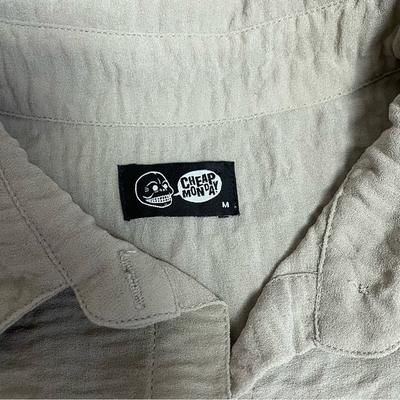 Cheap Monday Grey Wrinkled Long Sleeve Shirt Size M - Picture 6 of 14